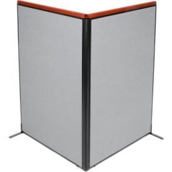 Global Equipment Interion    Deluxe Freestanding 2-Panel Corner Room Divider, 48-1/4"W x 73-1/2"H Panels, Gray 695077GY